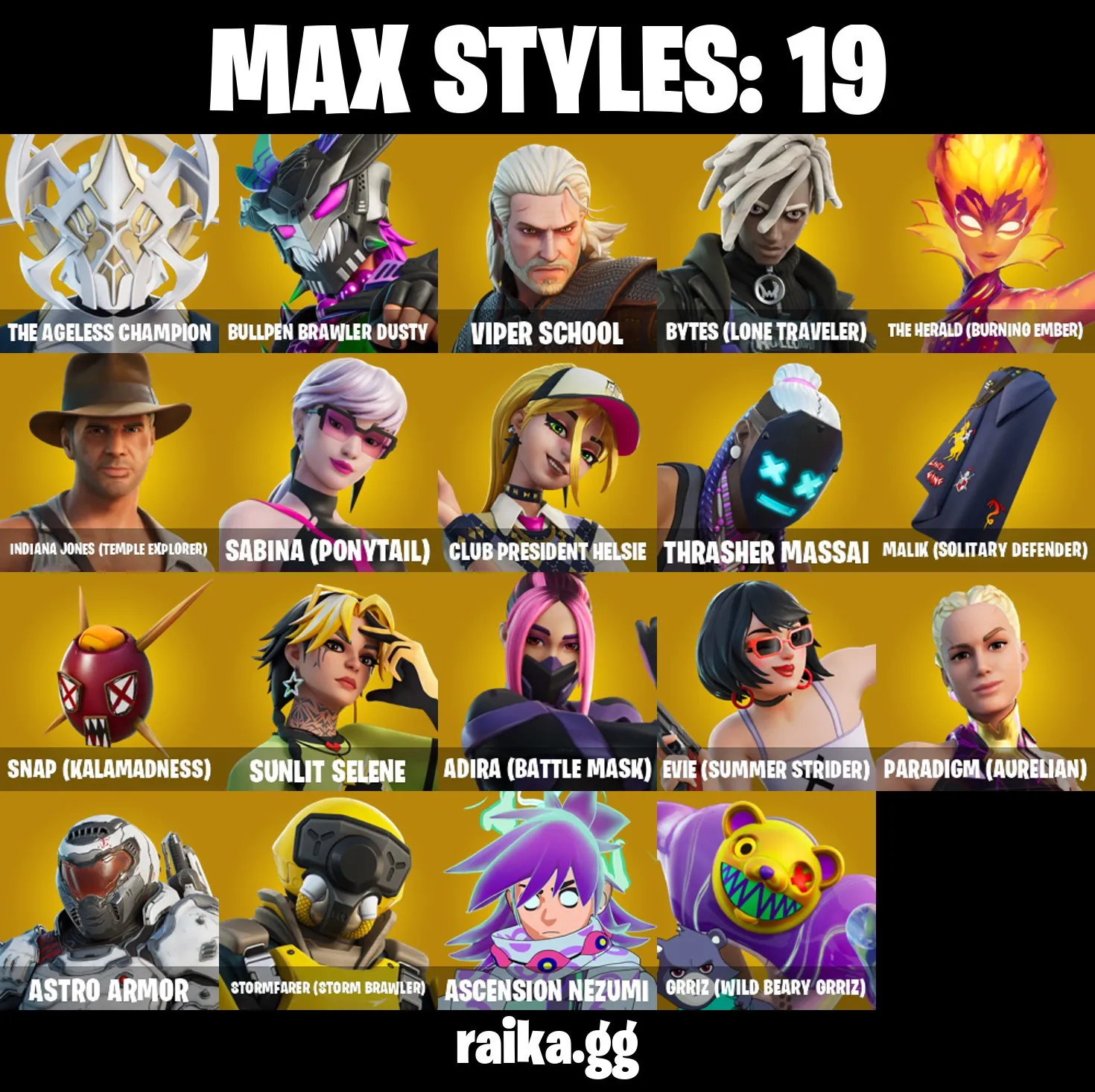 [PC/PSN/XBOX] 31 skins | The Ageless Champion | Malik (Solitary Defender) | Snap (Kalamadness) | Paradigm (Aurelian) | Ascension Nezumi | Son Goku | Twyn | 100 VB