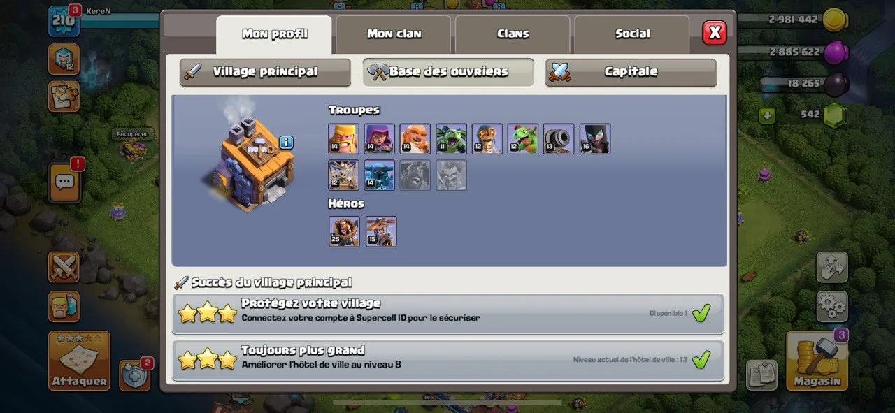 🔥 TH13 ⚔️ Maxed Powerhouse ✔ AQ 78 | BK 60 | GW 40 | RC 25 | Elite Troops 💪 | Well-Upgraded Base 🏰 | BH8 | Active Clan Leader 👑 | Ready for TH14 