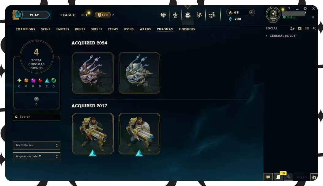 【EUW】130 Champions | ✅ Level 75 | 🤩 30 Skins | 🔵 700 BE | 🟡 68 RP | 🟠 1135 OE | 🔑 3 Keys ⸱ EUW league of legends account for sale