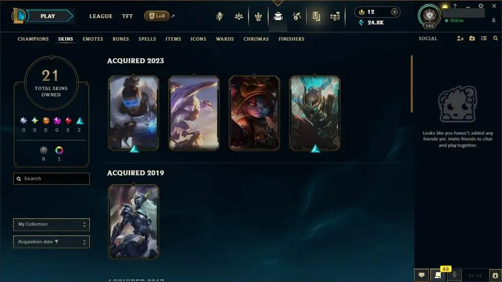 [CHEAPEST]👑 NA ⭐Handmade ♟️ Champs: 138 ⚡ 21 Skins ⭐ LV: 105 💰 BE: 24820 ♾️ Lifetime Ownership 📧 Full Email Access 👑 High Quality Riot Account #0495