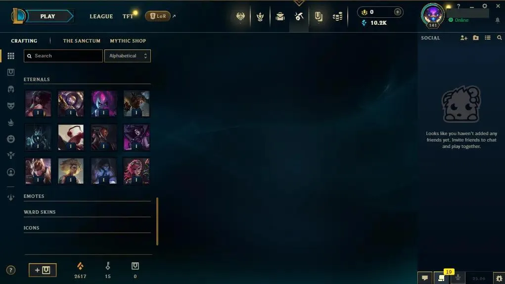 【EUW】75 Champions |  ✅ Level 141 | 🤩 18 Skins | 🔵 10260 BE | 🟠 2617 OE | 🔑 15 Keys ⸱ EUW league of legends account for sale