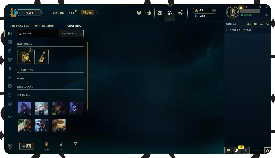 【EUW】130 Champions | ✅ Level 75 | 🤩 30 Skins | 🔵 700 BE | 🟡 68 RP | 🟠 1135 OE | 🔑 3 Keys ⸱ EUW league of legends account for sale