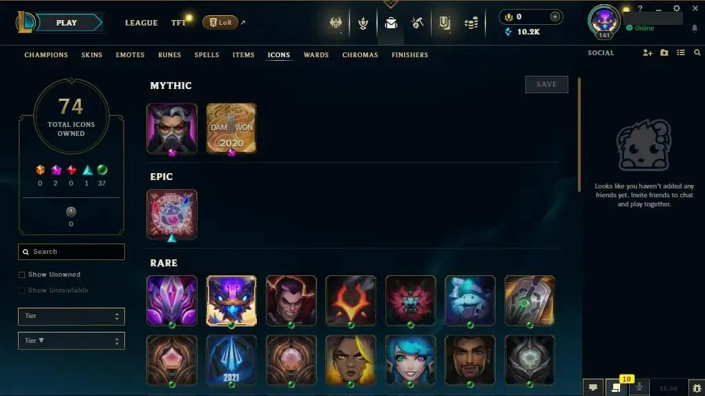 【EUW】75 Champions |  ✅ Level 141 | 🤩 18 Skins | 🔵 10260 BE | 🟠 2617 OE | 🔑 15 Keys ⸱ EUW league of legends account for sale