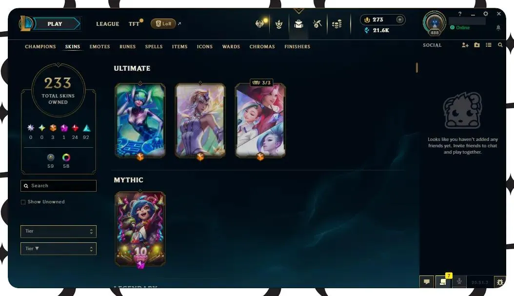 🌍【EUW】🔥 All Champs ✅ | 🎖️ Level 488 | 🎨 233 Skins | 💙 21K BE | 💎 273 RP | 🧙‍♂️ 49 Wards | 🌈 58 Chromas | 🔐 Full Access 🔥