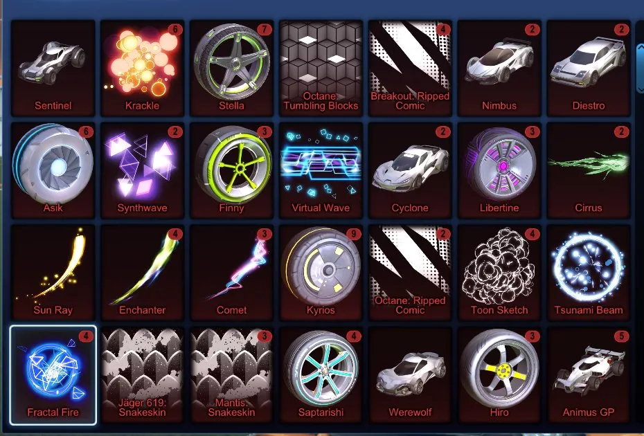 STOCK438 //Fennec, Titanium White Standard Boost, 75 Cars, Painted Paladin, Octane, Hotshot, Breakout, Extensive Wheels