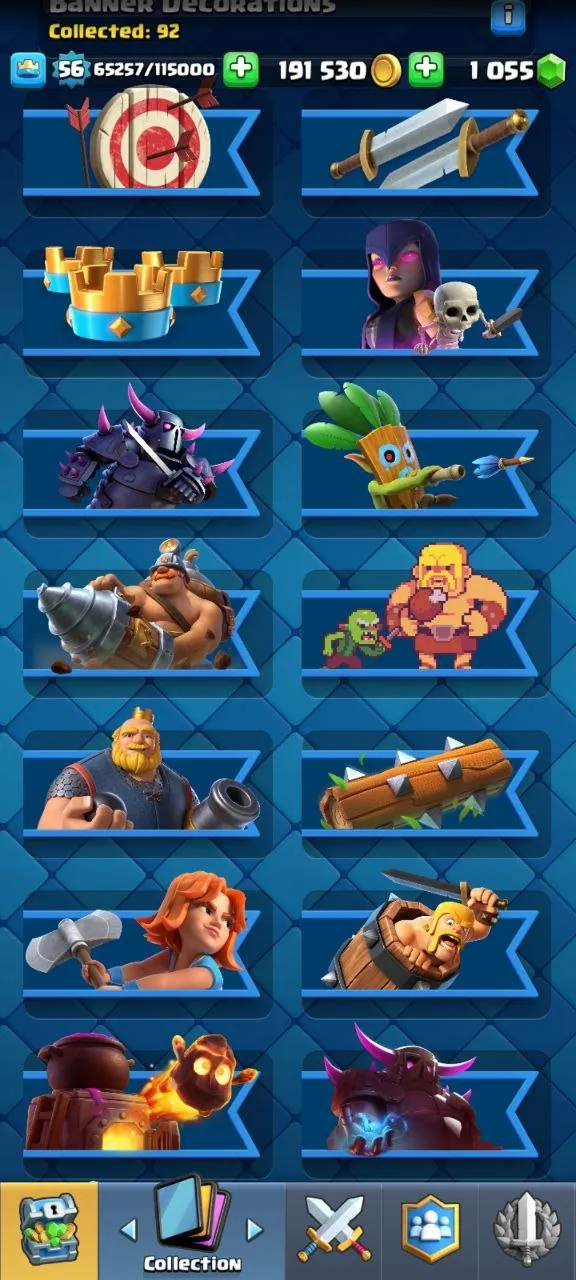 CR577 Maxed 121 Cards LVL 15 and 14, 21 Legendary, 14 Evolution, 103 Emotes, Arena 25, 10212 Trophies, Rich Towers and Banners, High Gold and Gems