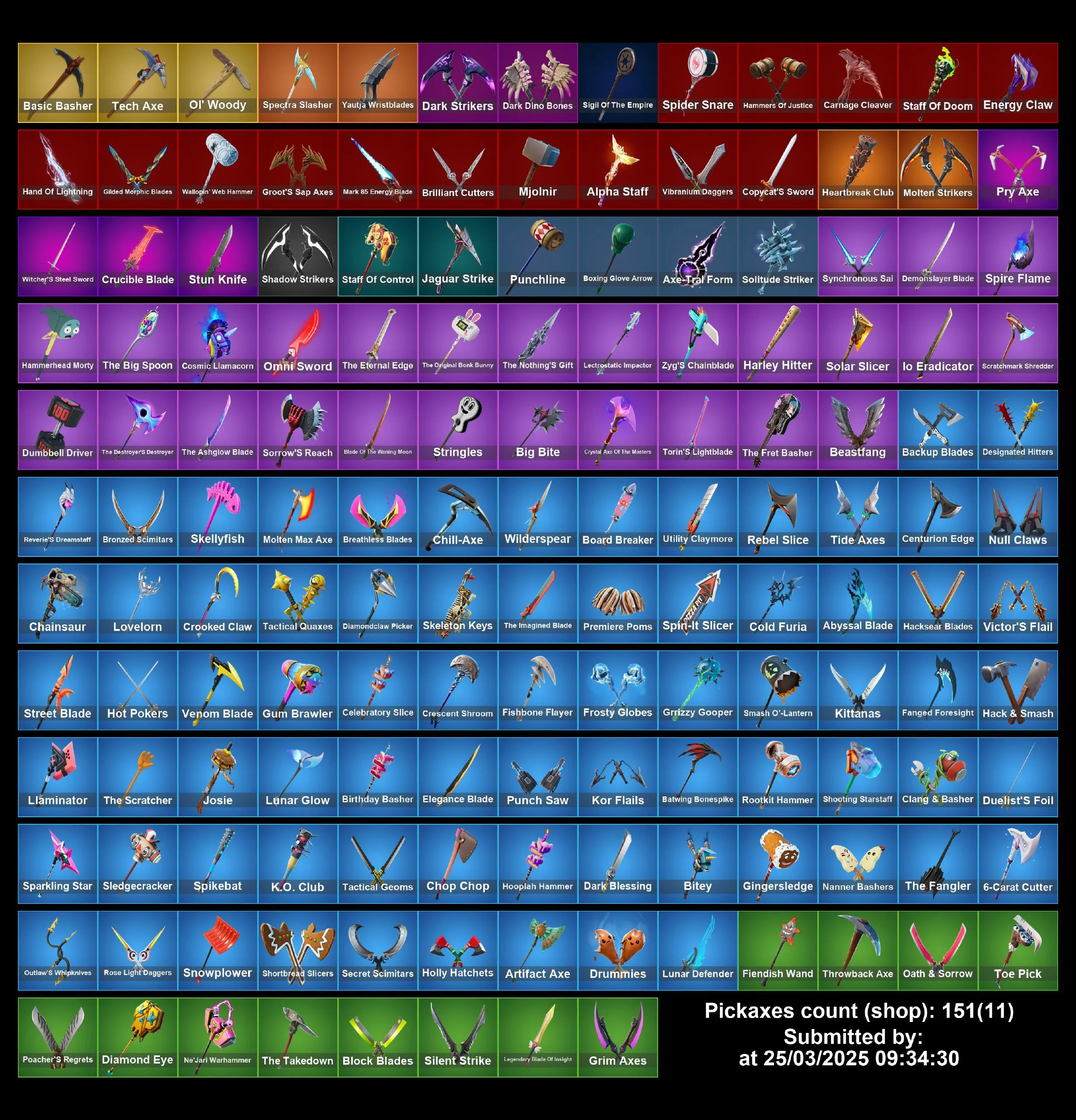 [PC/XBOX] 151 skins | Black Panther | Spider Man | Gref G | Carnage | Rebirth Harley Quinn | Wing Man | Lace | Agent Peely | Molten Omen | Full Email Access