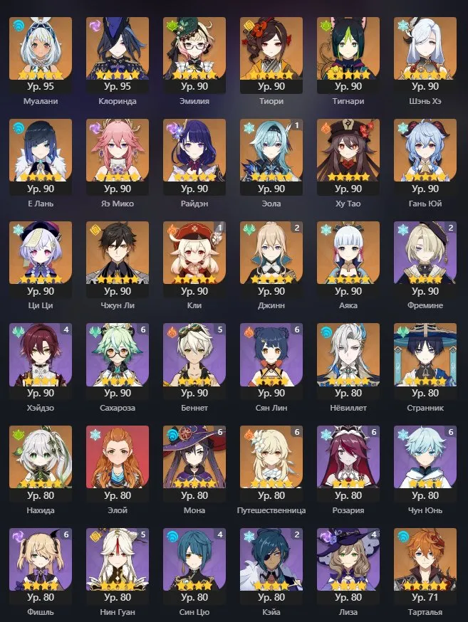 GI986 AR60 Lumine with Neuvillette, Ganyu, Raiden, Hu Tao, Nahida, Amos Bow, Wolf’s Gravestone and strong 5-star roster