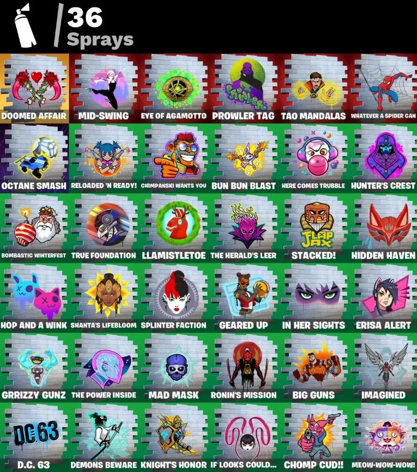 F1154 Rare Superhero & Marvel, Spider-Gwen, Spider-Man, Doctor Strange, The Foundation, 32 Skins, 32 Pickaxes 