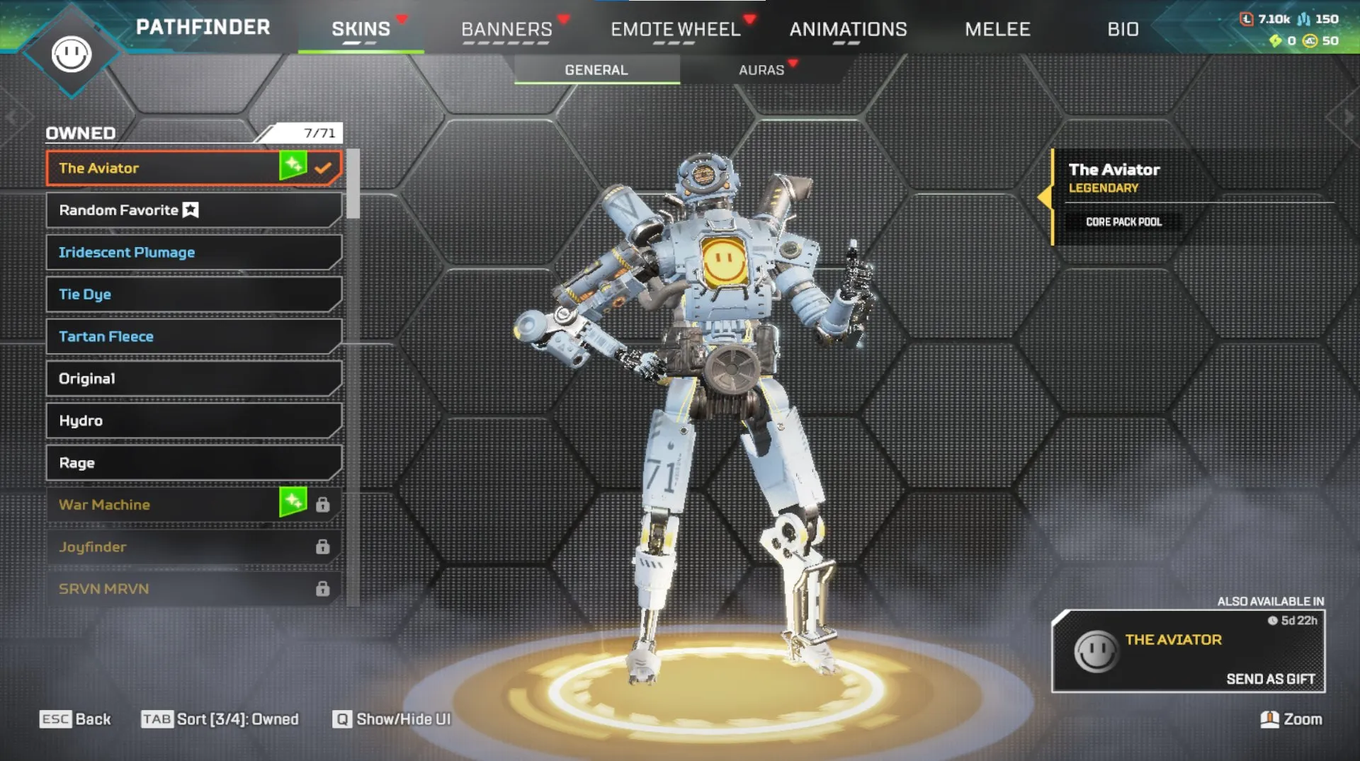 AP645 Reactive Volt, Devotion, Flatline Skins with 75 Legendary Items