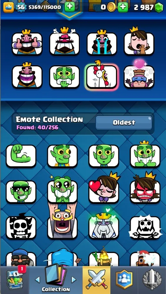 CR557 10k trophies lvl 56 max cards 121 cards 19 legendary 7 evolutions 40 emotes valkyrie deck arena 24 2900 gems strong magic items