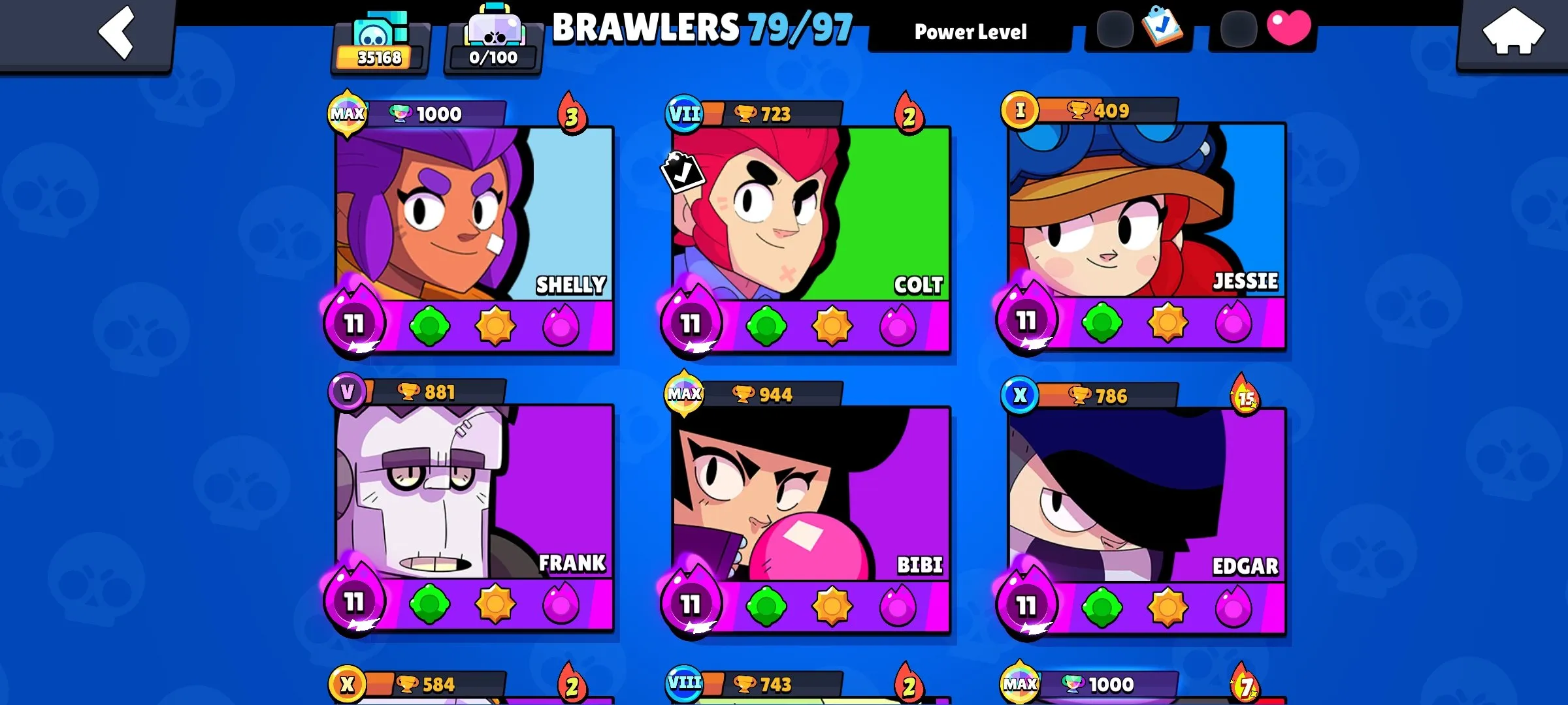 BS1932 High Level 73 Account 35168 Trophies 79 Brawlers 183 Skins Godzilla Buzz Red Godzilla Buzz Mecha Lotus Piper Mecha Petal Piper Mecha Rose Piper Sovereign Gem Rico.