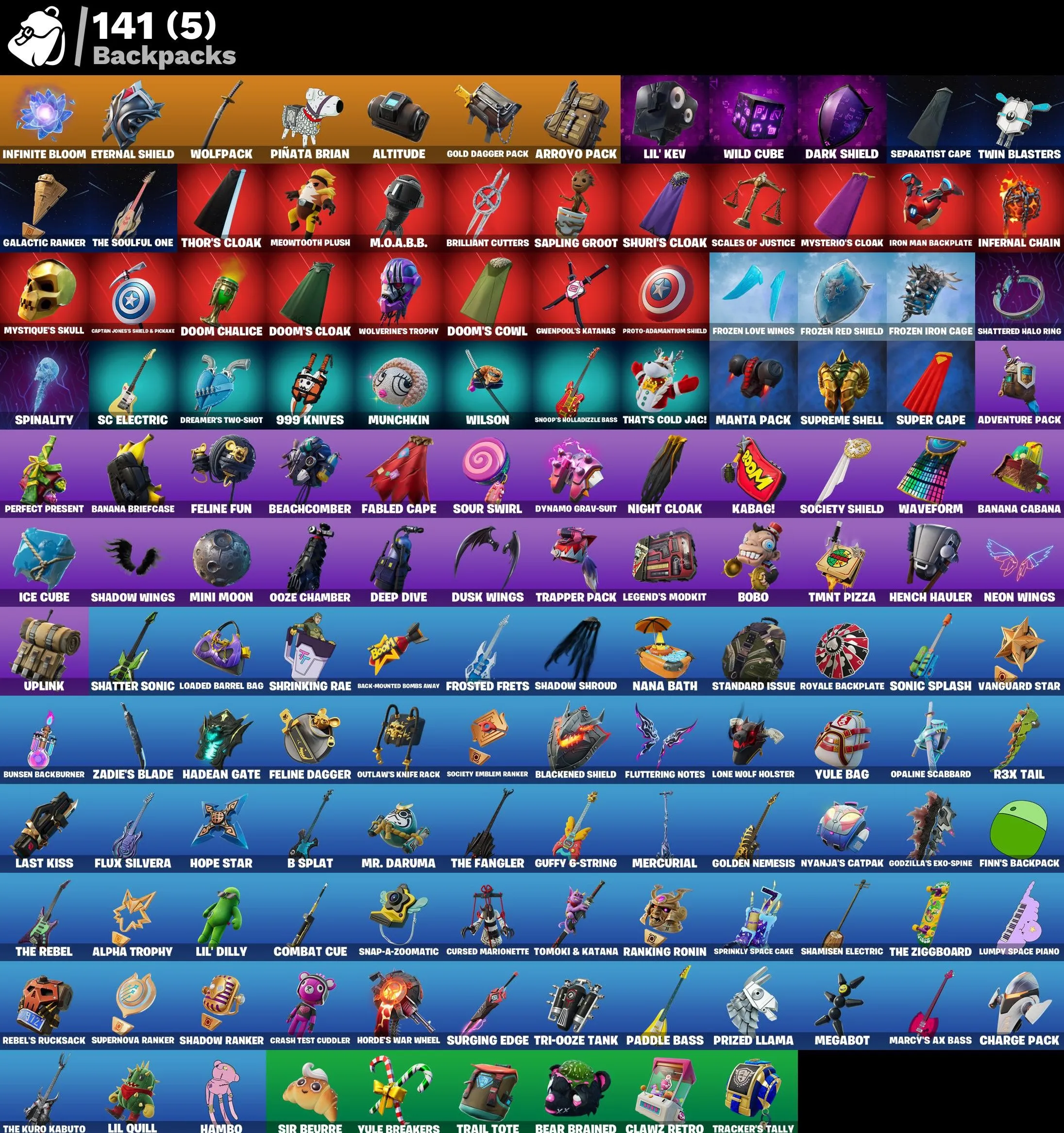 F883 Gold Midas, Calamity Stage 5, Gear Specialist Maya (Hat - Dark), Zenith Stage 4, Lynx Stage 4 (No Ponytail), 106 Skins, 460 VB (G)