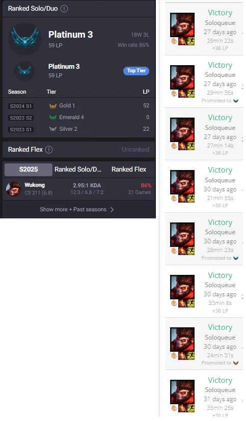 🔥LVL43 Platinum 3 59LP 86%WR Handleveled💎+38LP Gains (12K BE 7Skins)⭐Name Changeable✅Recovery Info Incl – Lifetime Ownership Guarantee