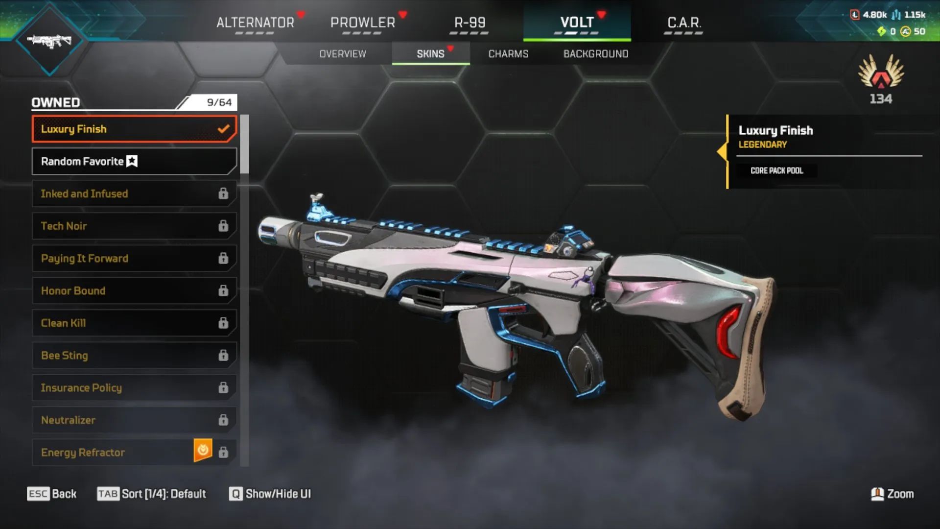 AP547 48 Legendary Skins, Rookie Rank, Level 91, Tombstick, Arachnid Rush, Slayer's Lancer, Luxury Finish, Veteran Voyager, Quicksilver 