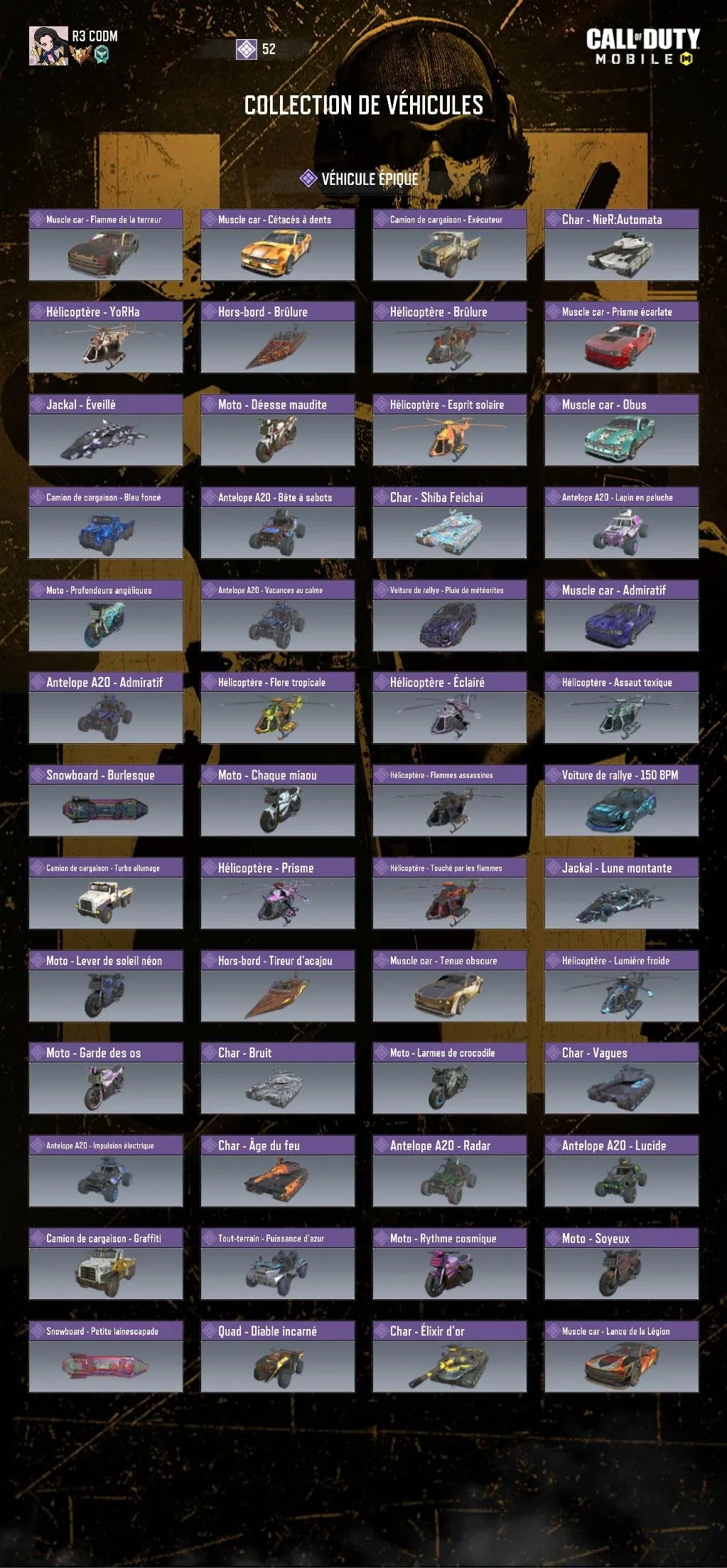 CODM49 Mythic AK117 Lava Remix, 8 Legendary Guns, 271 Epic Guns, 121 Epic Characters, Huge Vehicle Collection