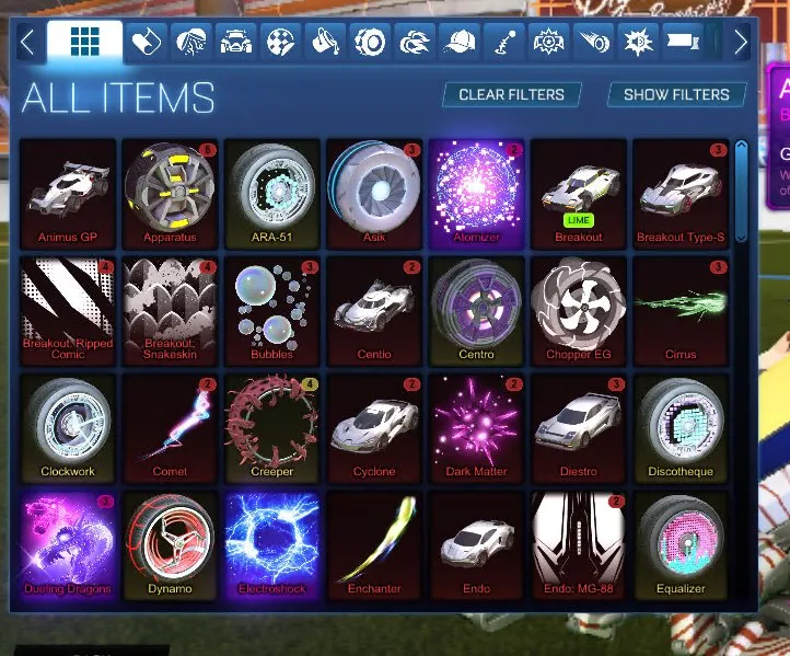STOCK449 //Endo, Animus GP, 100 Exotic Drops, Painted Lime Breakout, Type-S, Saptarishi, Centro, Poly Pop, Creeper