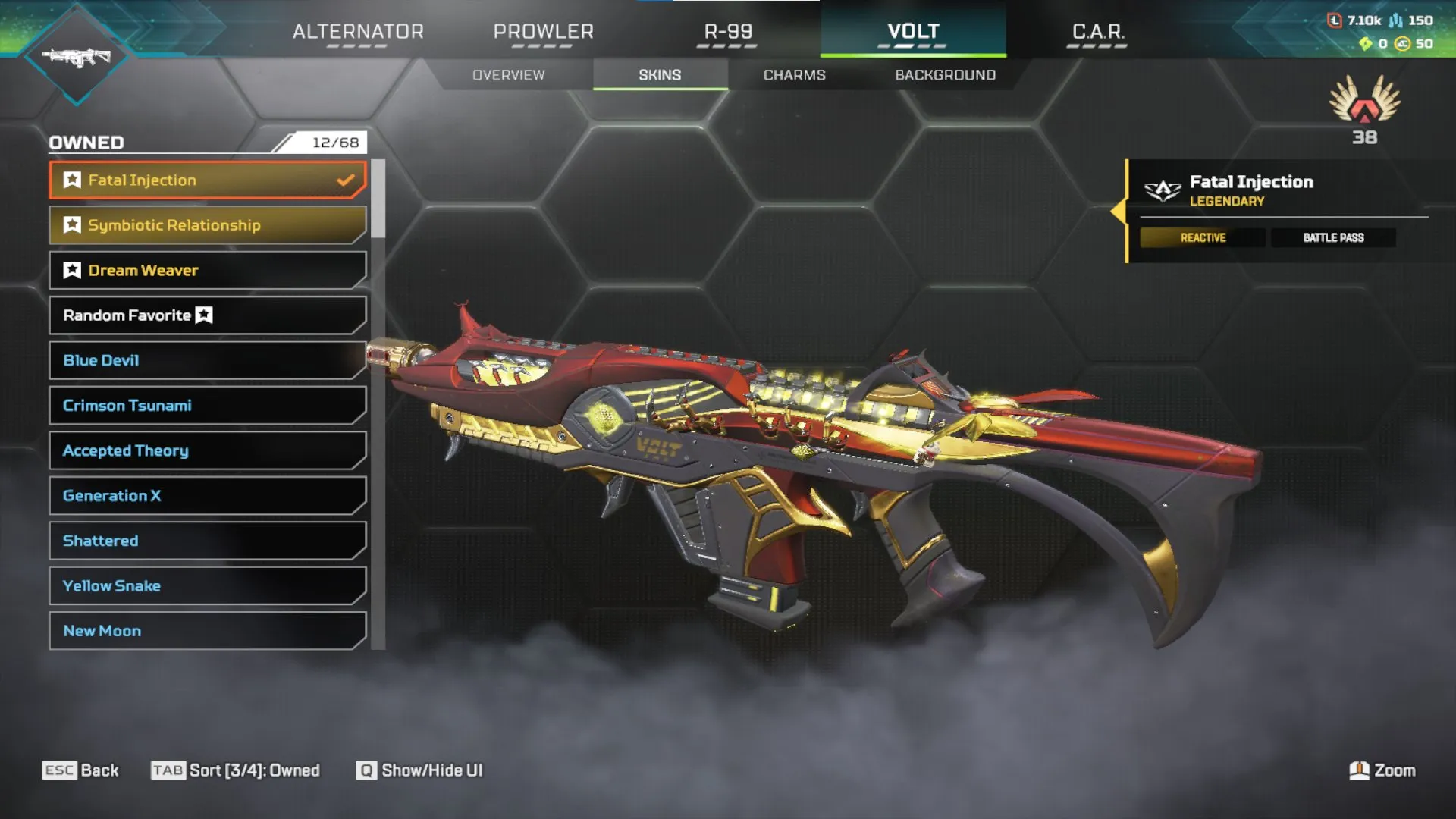 AP645 Reactive Volt, Devotion, Flatline Skins with 75 Legendary Items