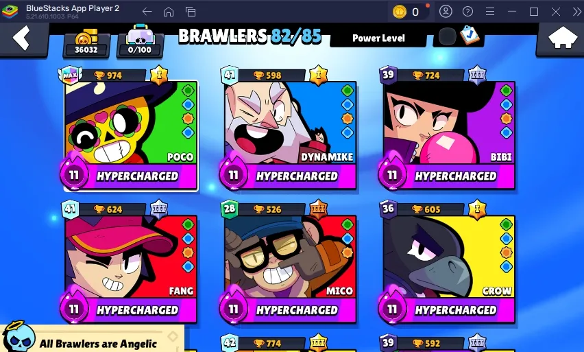 36.000 TROPHY ⭐ 82 BRAWLERS ⭐ 127 SKINS ⭐ 20 MAX ⭐ 9 HYPERCHARGE ⭐ INSTANT DELIVERY ⭐ FULL ACCESS ⭐ SEE SCREENSHOTS