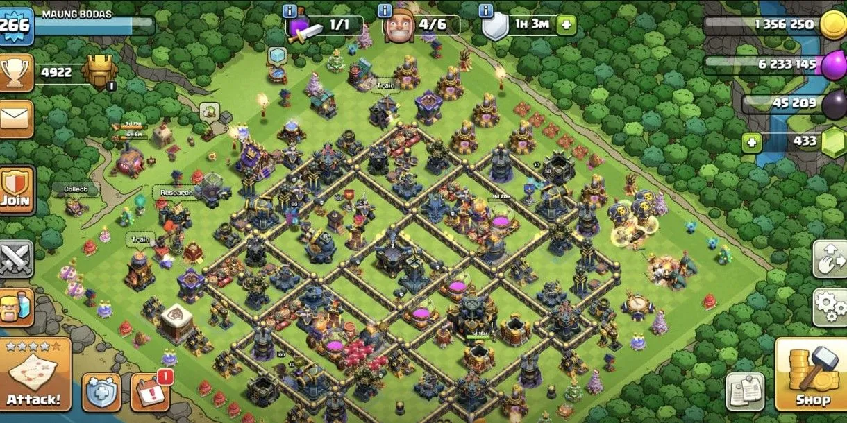 COC544 TH17 ALLMAXED EQUIPMENT LIGHTS UP HEROES 100 100 90 75 STRONG TROOPS PETS (G)