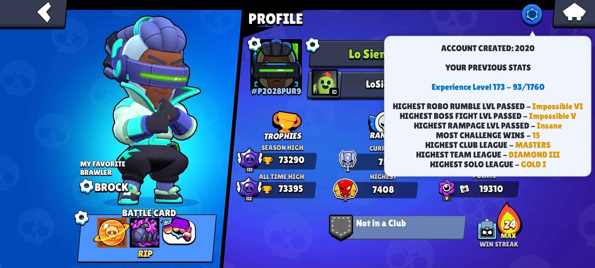 BS1930 73290 Trophies 95/97 Brawlers 266 Skins 68 Power 11 Hypercharge Demon Mortis Devilish Mortis Godzilla Buzz 