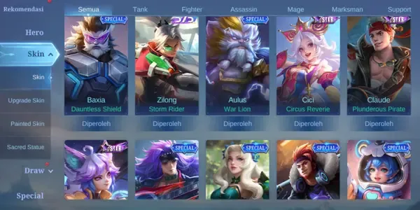 ML583 85 Heroes | 144 Skins | Collector Natalia | KOF Karina | Starlight Zhuxin | Epic YSS Lancelot Gusion Kimmy Layla Moskov Nana Freya Zilong Aldous Saber Kagura