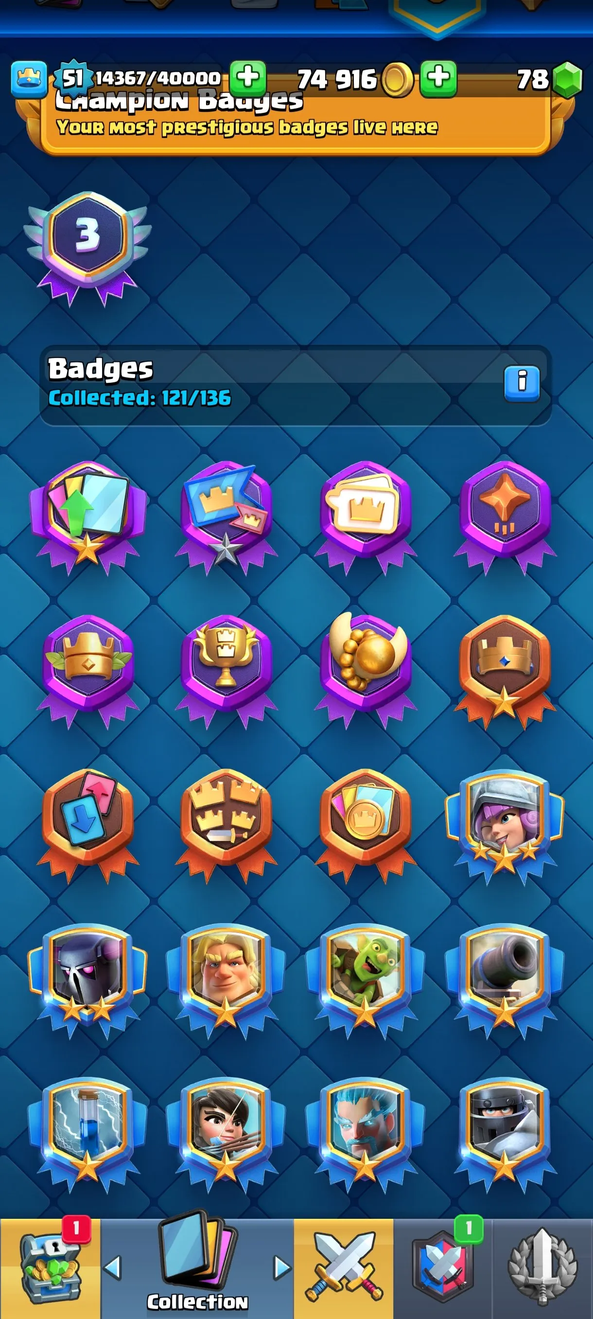 CR678 10000 cups 11 Evolutions 120 cards 78 gems 74916 gold King 51 Arena 25 77 emotes 8 tower skins max heroes