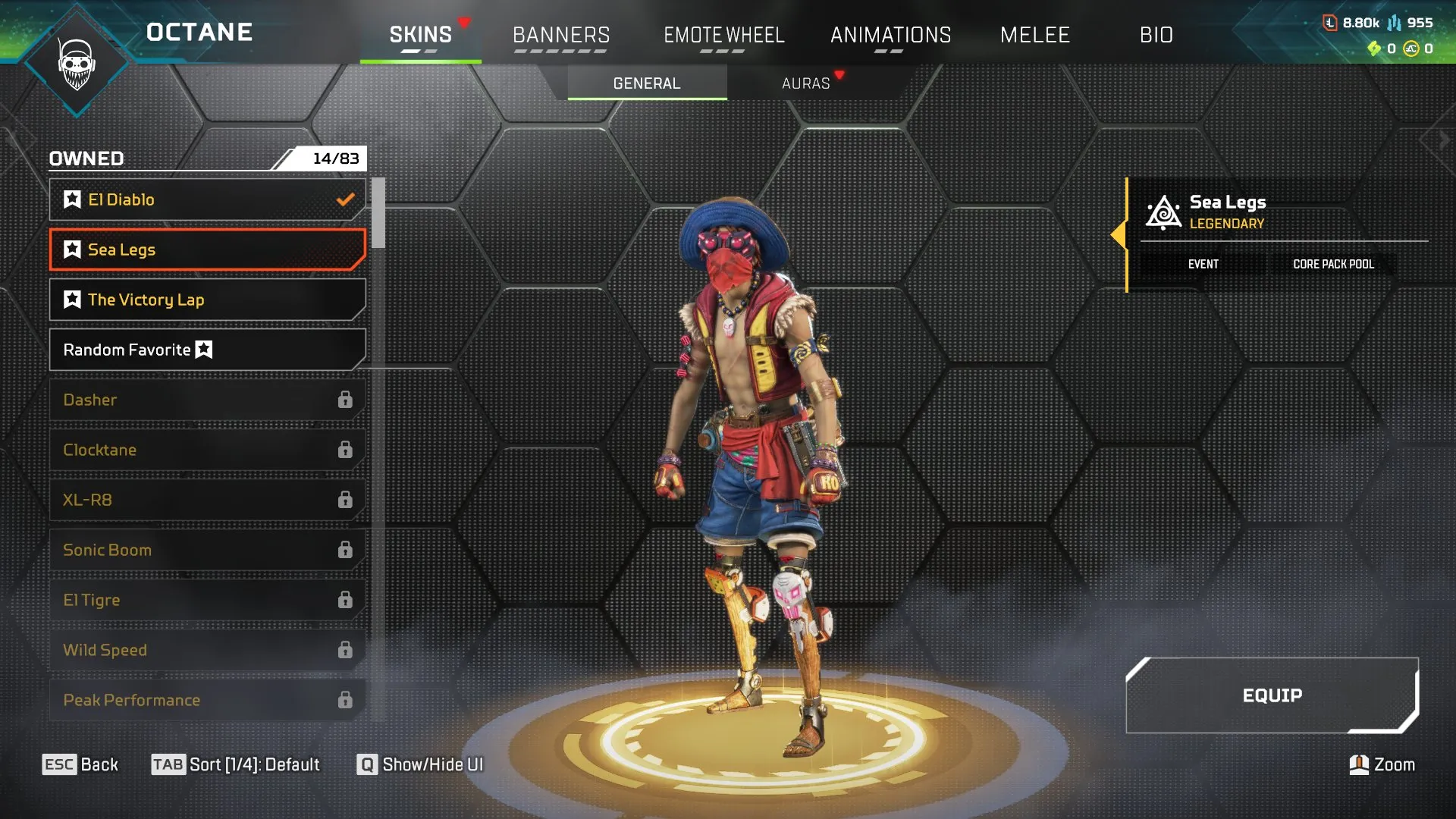 AP619 Heirloom Revenant Account with Death Grip, Imperial Assailant, Mail Order Monster, Sea Legs and Rare Weapon Skins