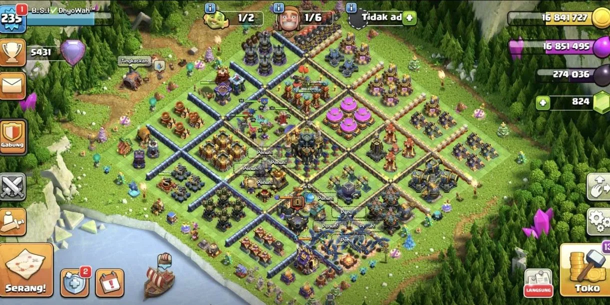 COC537 TH17 SULTAN HERO MAX 3 STRONG TROOPS PETS HIGH EQUIPMENT 5431 TROPHIES (G)
