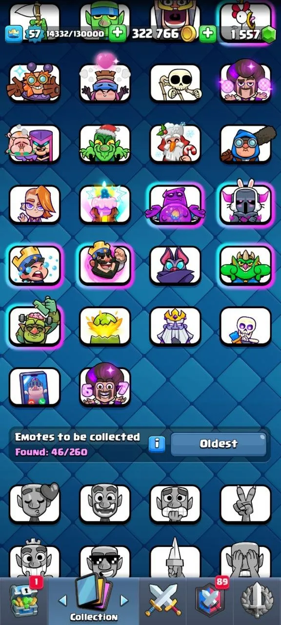 CR563 10101 trophies star 12 evolution cards star 2 level16 champs star 2 level15 champs star 6 level14 champs star arena25 level57 46 emotes