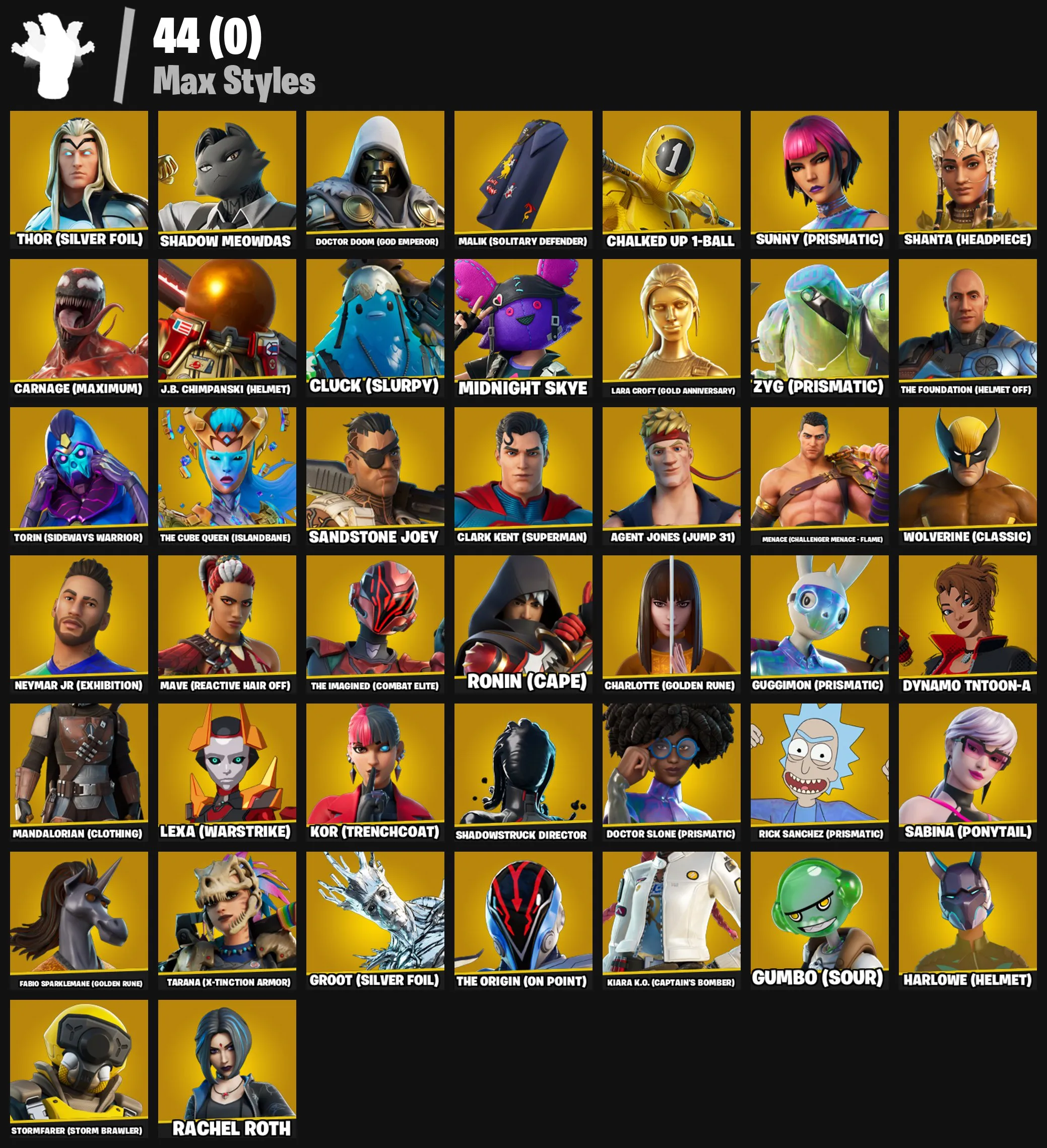 F1162 104 Skins Including Joltara, Raz, The Foundation & More