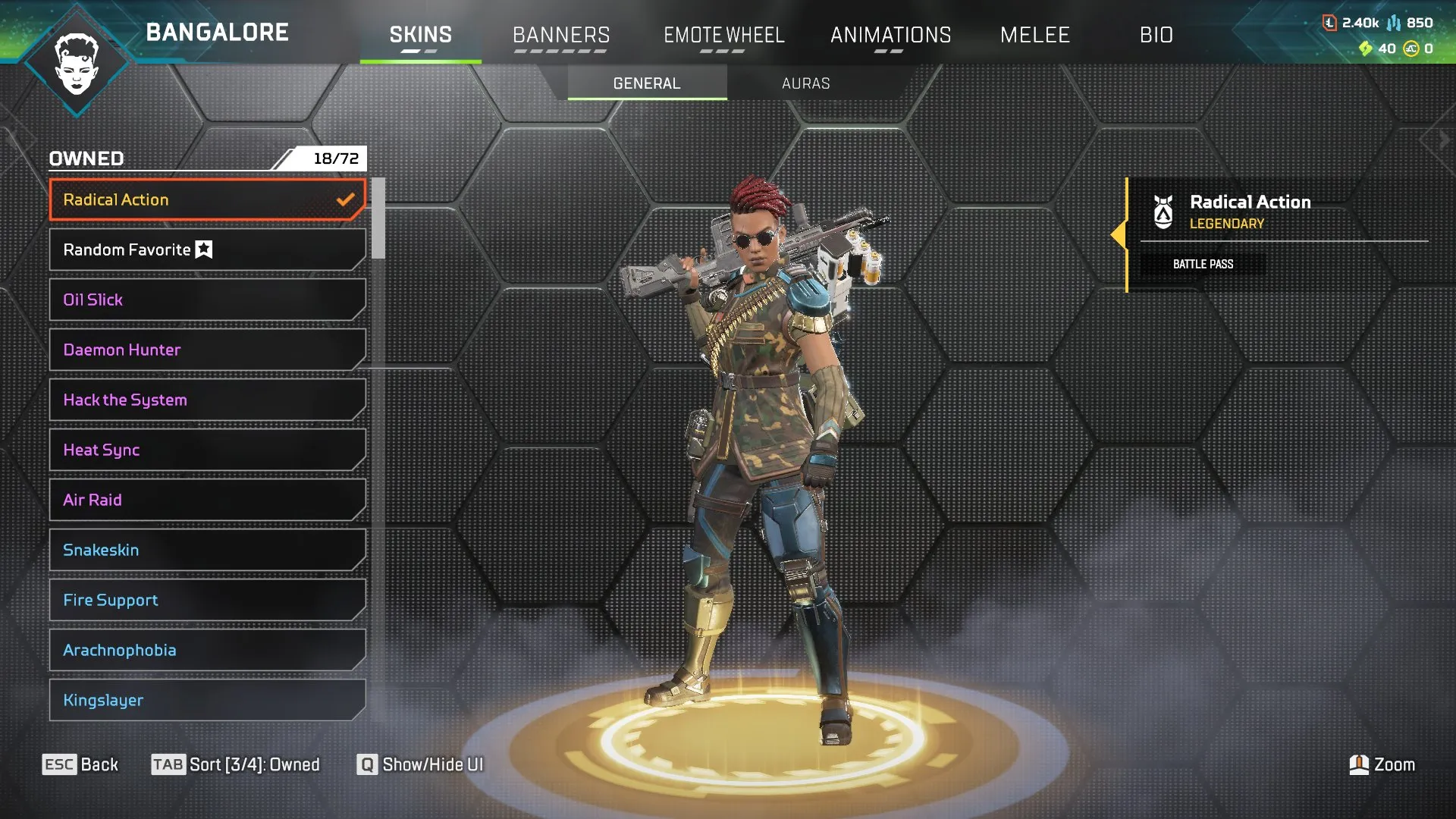 AP678 Lifeline Edition | Guardian Angel | Grand Slam | Devil's Work | Holo Knight | Fire Extinguisher | Radical Action | Shimmering Strike | 86 Legendary Items | Silver | 127 Level 