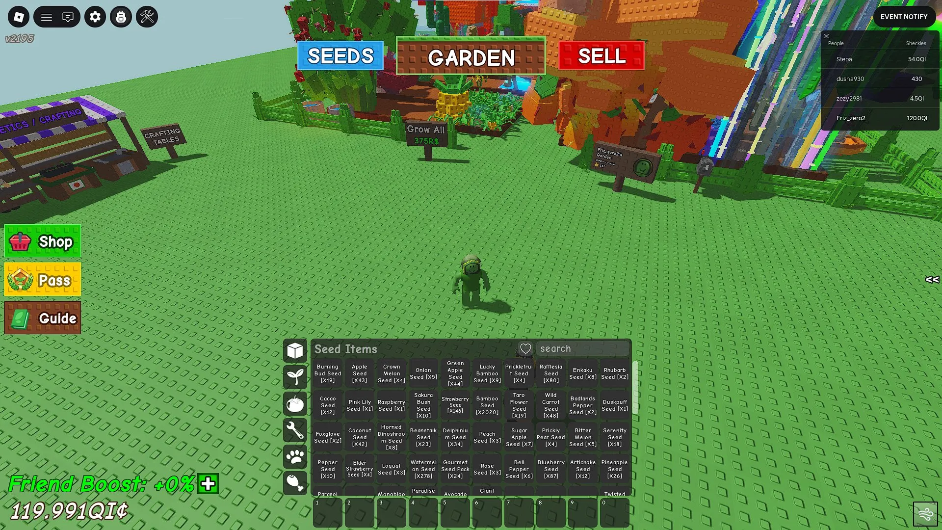 RBL3065 Paradise Petal Windstruck Frozen Sandy, Huge Multi-Color Garden, 78 Pets including Aromatic Ostrich, Shiny Moon Cat, Shiny Red Fox, Mythical Fox and Many Rare Eggs (G)