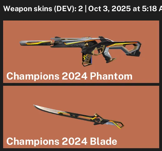 EU | 2 Skins + 1 Knife | Champions 2024 Phantom + Champions 2024 Blade | Ranked Ready | Level 20+ | Full Access/Data Change | Instant Delivery