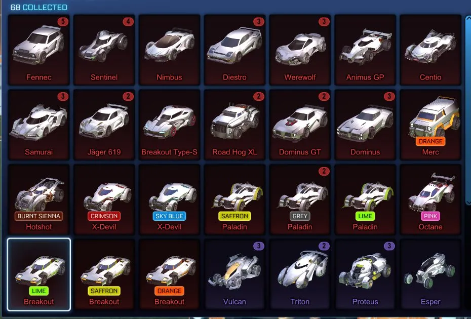 STOCK515 Fennec, 68 Cars, 50 Black Market, 203 Import & 127 Exotic Items, Painted Cars, Huge Inventory (G)