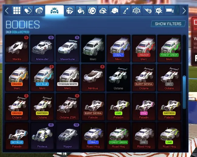 STOCK410 //Fennec, Over 80 Cars, 500+ Exotic Drops, Painted Hotshot, Dominus, Endo, 20+ Painted Octanes, Draco, Dynamo, Mainframe, Dissolver, Popcorn, Parallax, Juiced, Zomba, Stella, Santa Fe