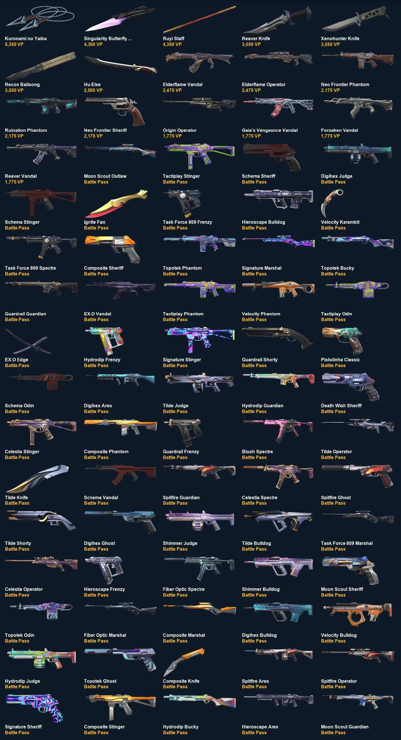 V103 //Kuronami no Yaiba, Singularity Butterfly Knife, EX.O Edge, Ignite Fan, Elderflame Vandal, Elderflame Operator