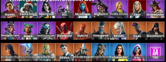 F1007 Midas, Blackheart, Fixer, Chaos Agent, Fashion Banshee, Lady of Cranes, Marigold, Highwire, Fade, Renegade Runner, Yellowjacket, Iris, Tegan 