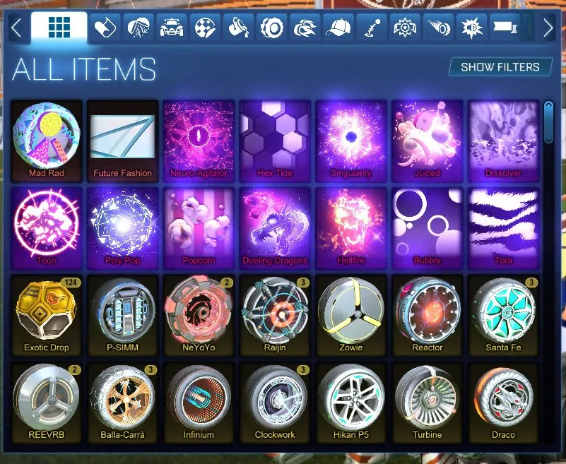 STOCK498 //Fennec, Dominus, Dissolver, Hex Tide, Singularity, Dueling Dragons, Hellfire, Neuro-Agitator, 124 Exotic Drops