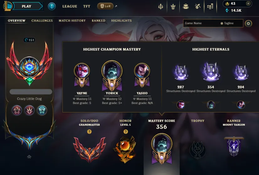 S16🔥LVL151 Grandmaster 450LP 57%WR Handleveled💎136Champs 54Skins 46Chromas🏆Challenger Rewards⭐Name Changeable✅Lifetime Ownership Guarantee - Never Taken Back