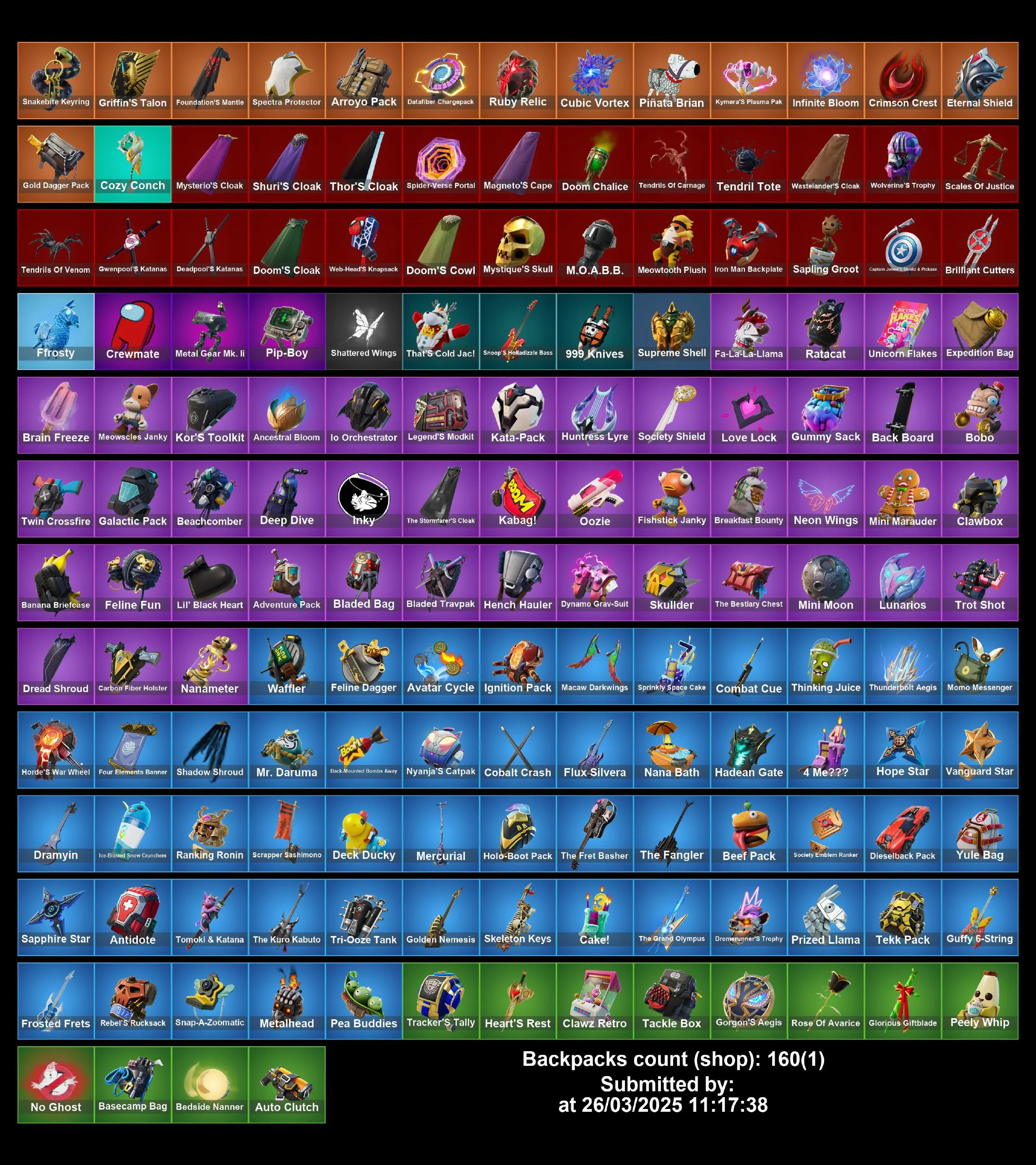 [PC/PS4-5/XBOX] 134 skins | Gold Midas | Eddie Brock | Cobalt SnowFoot | Venom | Agent Peely | Marry Marauder | Skye | Crystal | Spider Man | Full Email Access