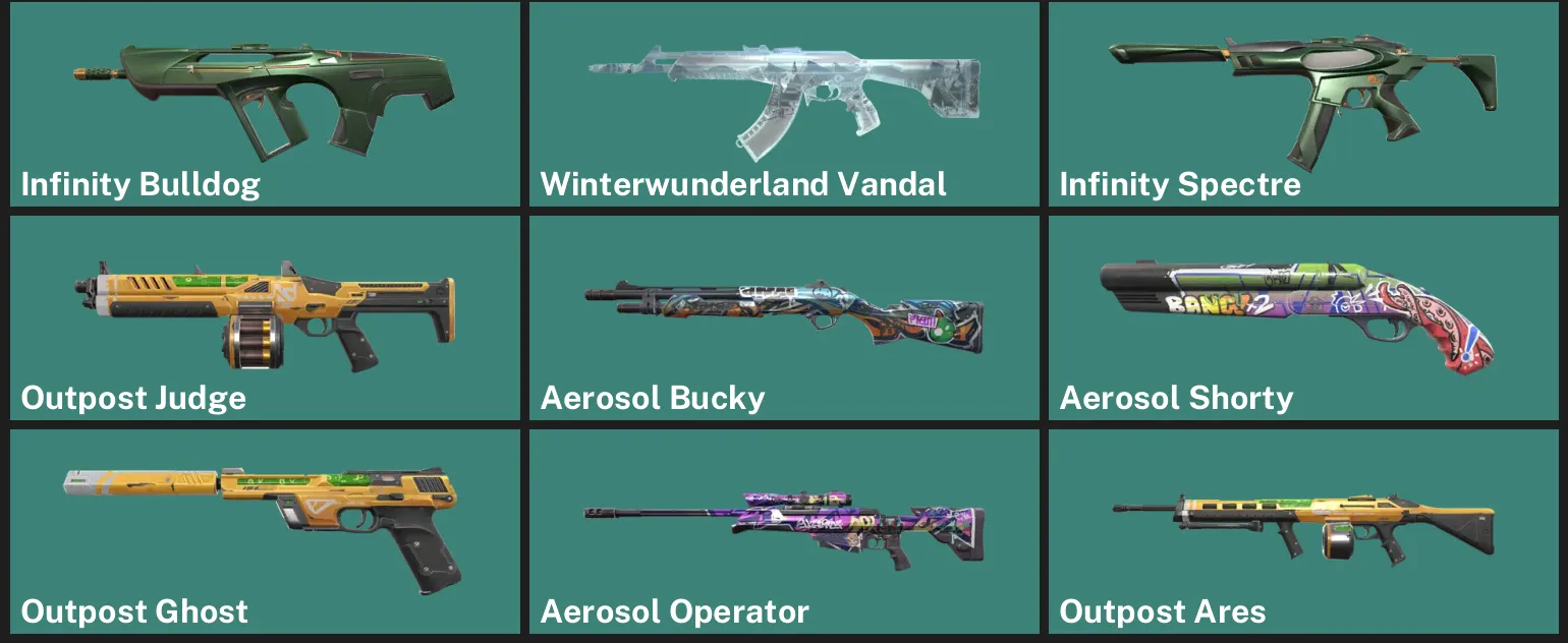 🌍EU 🎮 UNRANKED ✨ Infinity Bulldog ✨ Winterwunderland Vandal ✨ Infinity Spectre ✨