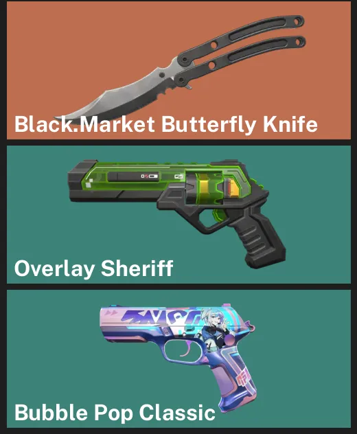 🌍EU 🎮 RANKED READY 🔪 Black.Market Butterfly Knife ✨ Overlay Sheriff ✨ Bubble Pop