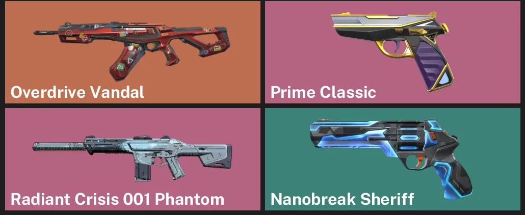 🌎LA 🎮 RANKED READY ✨ Overdrive Vandal ⚡ Prime Classic ✨ Radiant Crisis 001