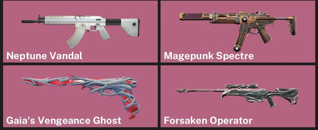 🌍EU 🎮 UNRANKED 🌊 Neptune Vandal ⚙️ Magepunk Spectre 🌿 Gaia's Vengeance Ghost ✨
