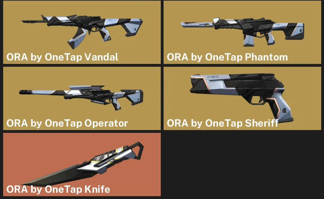 🌎NA 🎮 UNRANKED ✨ ORA by OneTap Vandal ✨ ORA by OneTap Phantom ✨ ORA by OneTap