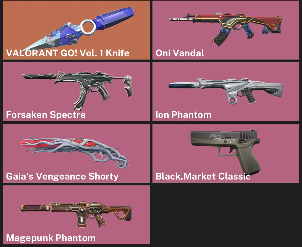 ๐AP ๐ฎ RANKED READY ๐ช VALORANT GO! Vol. 1 Knife ๐ Oni Vandal โจ Forsaken Spectre โจ