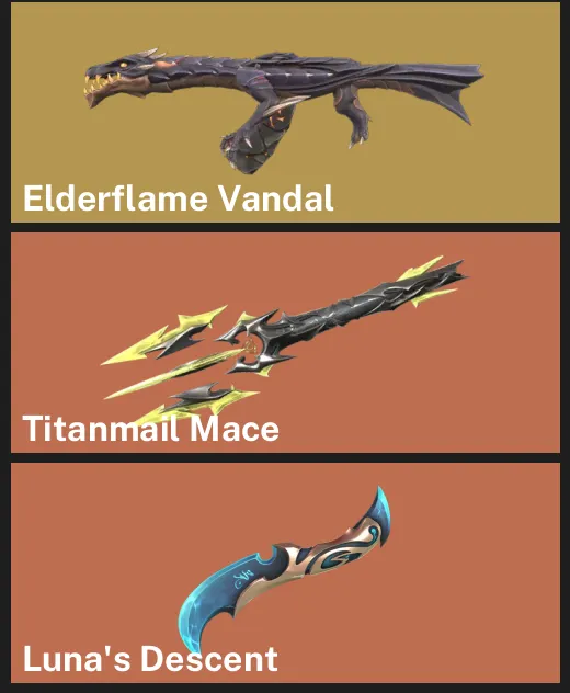 🌍EU 🎮 UNRANKED 🐲 Elderflame Vandal ✨ Titanmail Mace ✨ Luna's Descent