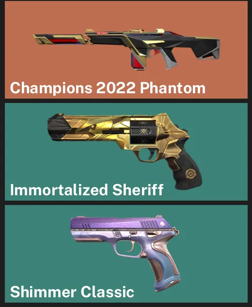 🌍EU 🎮 RANKED READY ✨ Champions 2022 Phantom ✨ Immortalized Sheriff ✨ Shimmer