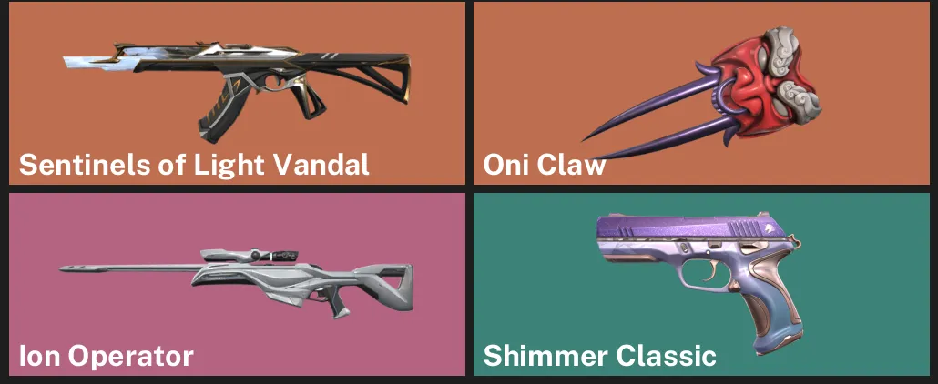 🌍EU 🎮 RANKED READY 🌟 Sentinels of Light Vandal 🐉 Oni Claw ✨ Ion Operator ✨